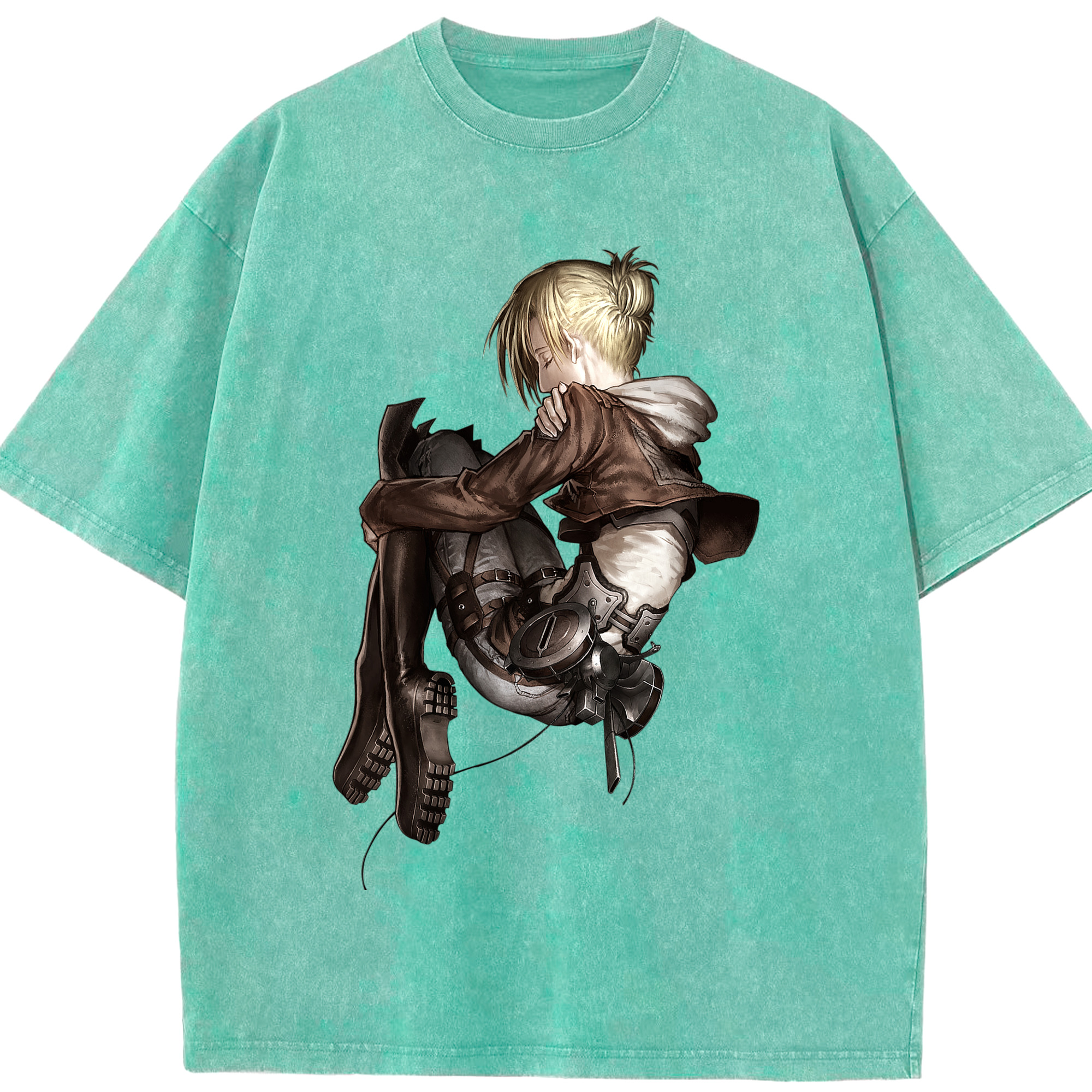 （画像用） 進撃の巨人 アニ・レオンハート Attack on Titan Annie Leonhart 綿100% ヴィンテージ風 半袖Tシャツ（フロントプリント）